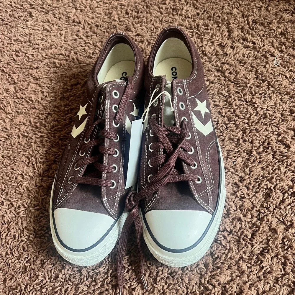 Converse Star Player 76 Suede Men's Low Top Sneakers Size Mens‎ 9.5 Brown NEW - Picture 4 of 10